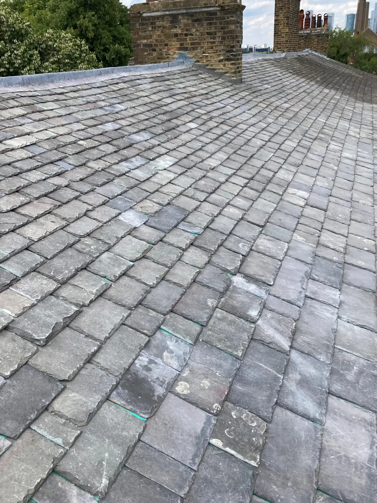 Natural slate roof, finished