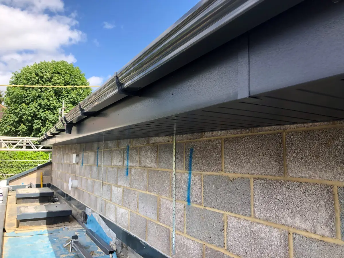 New fascia and guttering above blockwork