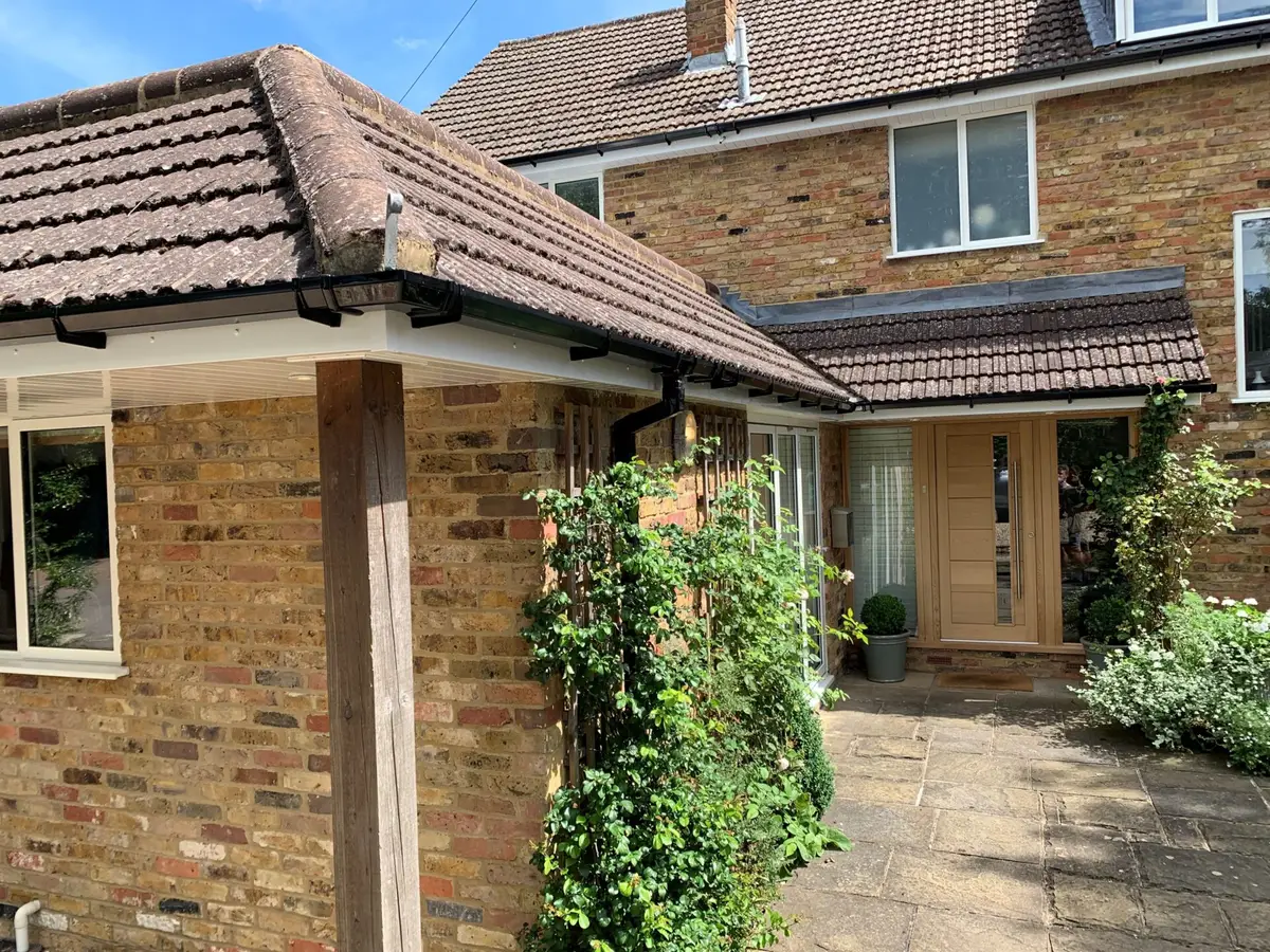New fascias and porch roof on a house