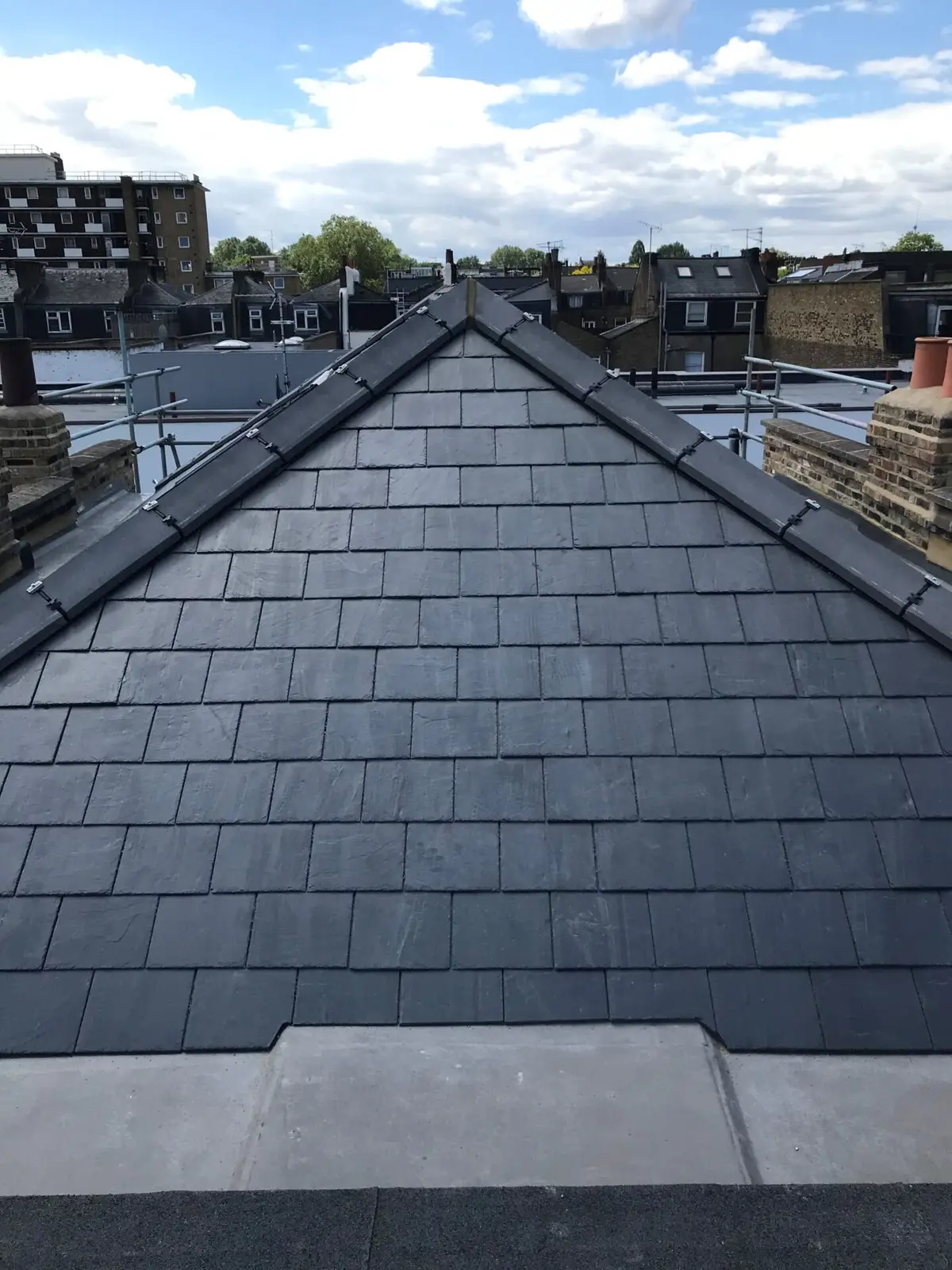 Re-slated pitched roof