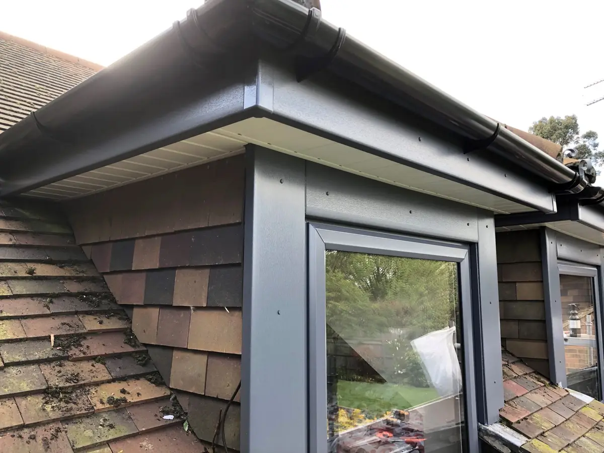 Tile-hung dormer with new fascia