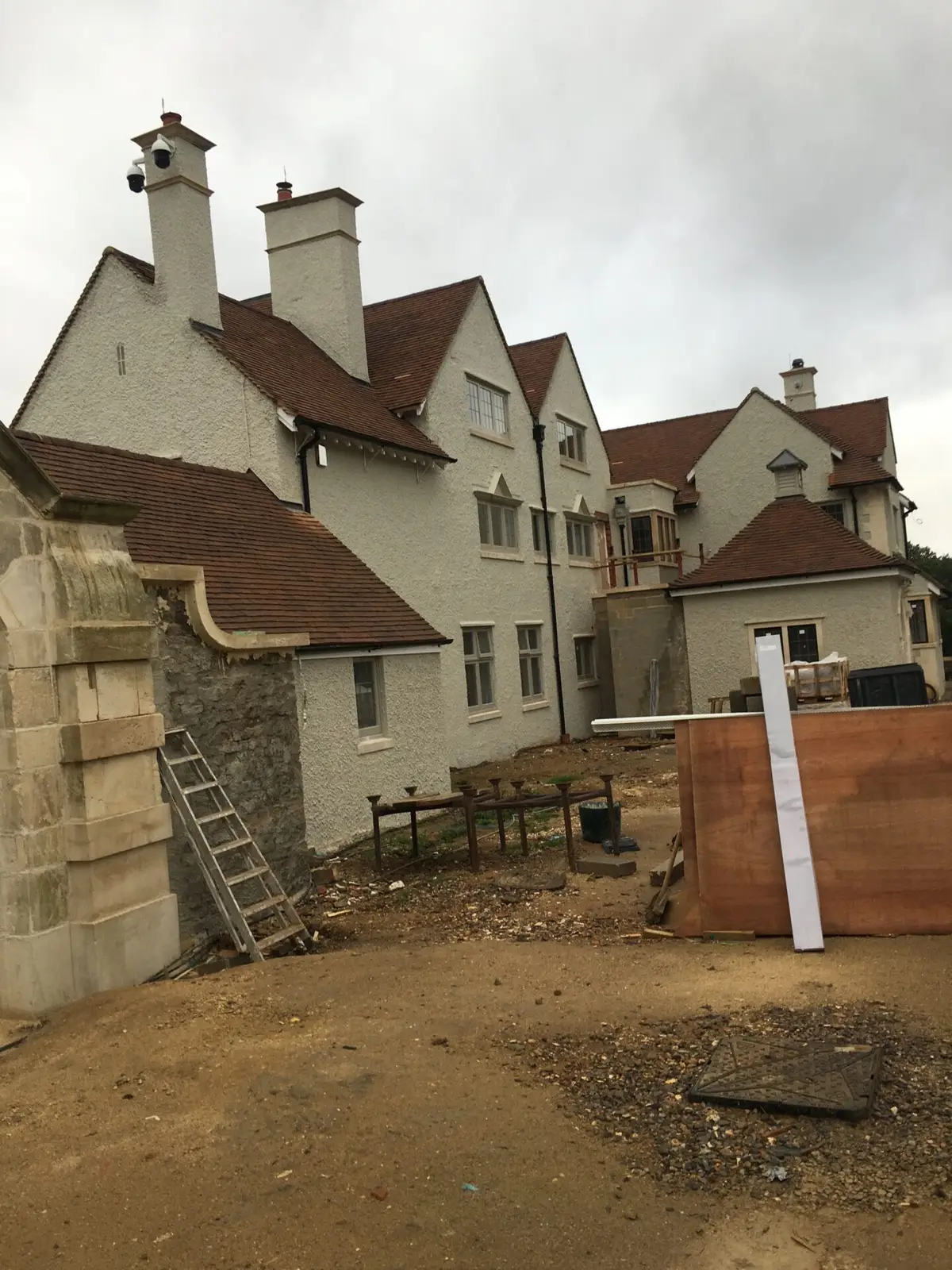 Tiled roof on a new house